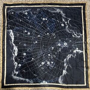 Foundrae Silk Scale of Magnitude Designer RARE Celestial Square Scarf 34.5”
